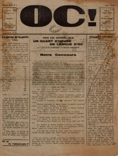 Oc ! : edicion de guerra, n°5, mai 1940