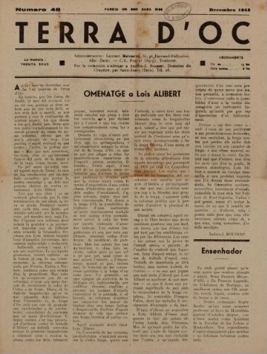 Terra d'Oc, n°48, décembre 1943