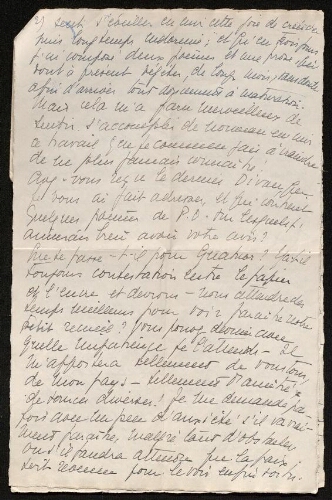 Lettre de Pascale Olivier à Louisa Paulin, le 29 février 1944
