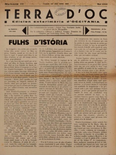 Terra d'Oc, n°17, mai 1941