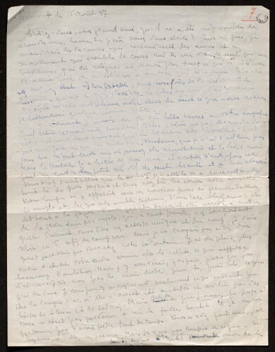 Lettre de Louisa Paulin à Antonin Perbosc, le16 août 1937 et sa copie manuscrite