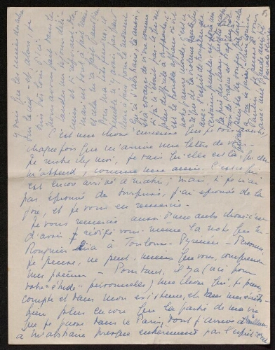Lettre de Pascale Olivier à Louisa Paulin, le 20 mars 1939