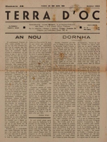 Terra d'Oc, n°49, janvier 1944