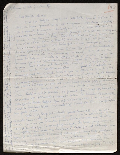 Lettre de Louisa Paulin à Antonin Perbosc, le 22 juillet 1937 et sa copie manuscrite