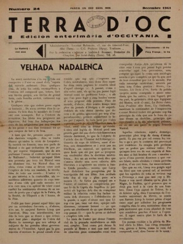 Terra d'Oc, n°24, décembre 1941