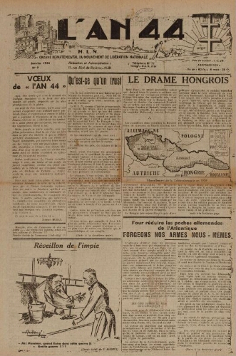 An 44 : organe départemental du mouvement de libération nationale (L'), n°9, janvier 1945