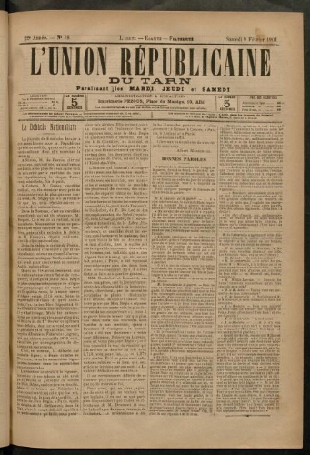 Union républicaine du Tarn (L’), 9 février 1901