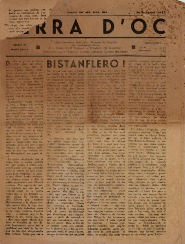 Terra d'Oc, n°67-68, juillet-août 1945
