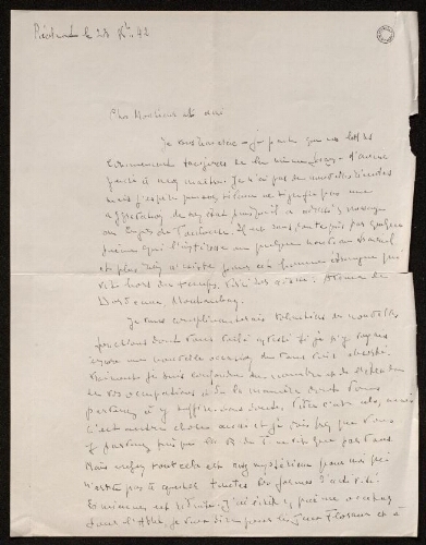 Lettre de Louisa Paulin à Charles Bellet, le 23 décembre 1942