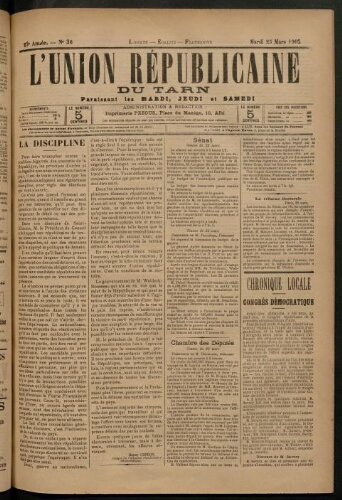 Union républicaine du Tarn (L’), 25 mars 1902