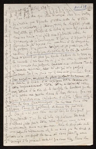 Lettre de Louisa Paulin à Théophile Briant, le 5 avril 1938