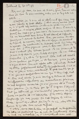 Lettre de Louisa Paulin à Antonin Perbosc, le 30 décembre 1937 et sa copie manuscrite
