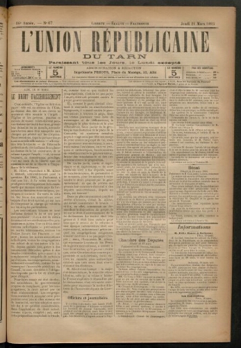 Union républicaine du Tarn (L’), 21 mars 1895