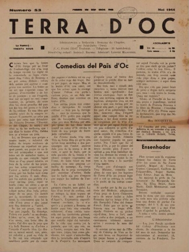 Terra d'Oc, n°53, mai 1944