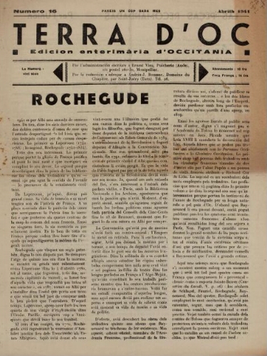 Terra d'Oc, n°16, avril 1941