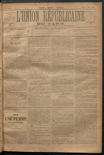 Union républicaine du Tarn (L’), 3 mars 1885
