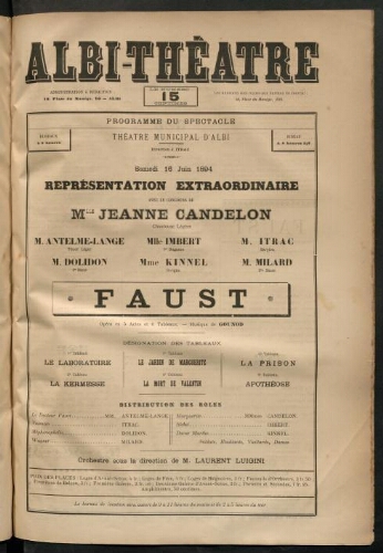 Albi-théâtre, 16 juin 1894