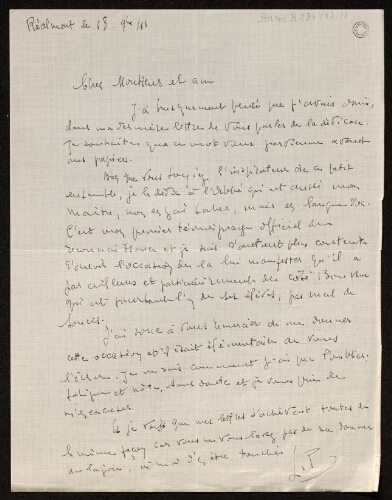 Lettre de Louisa Paulin à Charles Bellet, le 18 novembre 1941