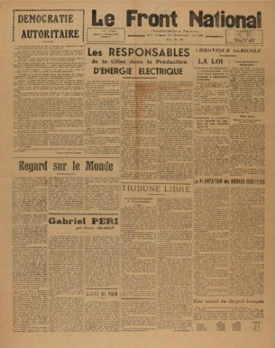 F.N. : hebdomadaire du Front national du Tarn, n°68, 15 décembre 1945