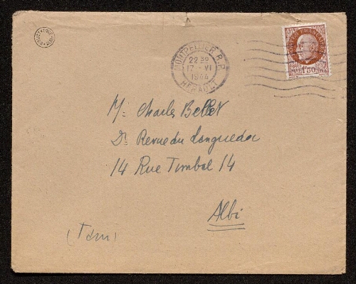 Lettre de Charles Camproux à Charles Bellet, le 16 juin 1944
