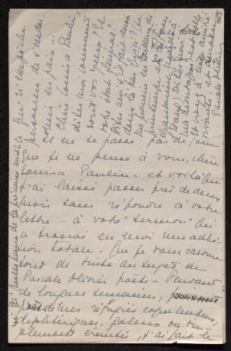 Lettre de Pascale Olivier à Louisa Paulin, le 30 novembre 1939