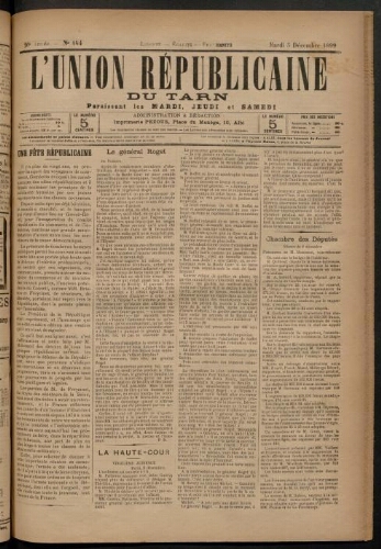 Union républicaine du Tarn (L’), 5 décembre 1899