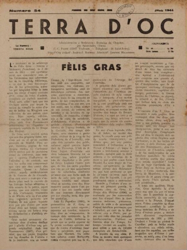 Terra d'Oc, n°54, juin 1944