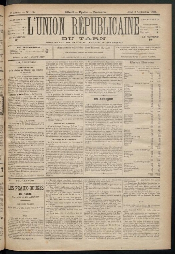 Union républicaine du Tarn (L’), 8 septembre 1881