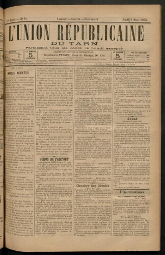 Union républicaine du Tarn (L’), 9 mars 1893