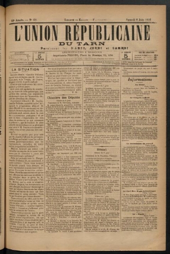 Union républicaine du Tarn (L’), 8 juin 1901
