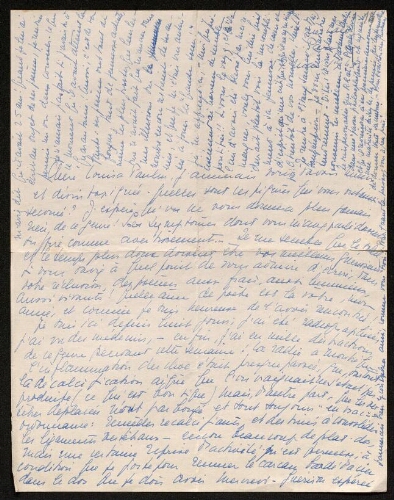 Lettre de Pascale Olivier à Louisa Paulin, le 17 mai 1943