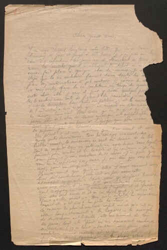 Lettre de René Rouquier à Louisa Paulin, le 18 octobre 1939