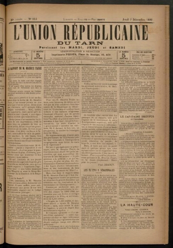 Union républicaine du Tarn (L’), 7 décembre 1899