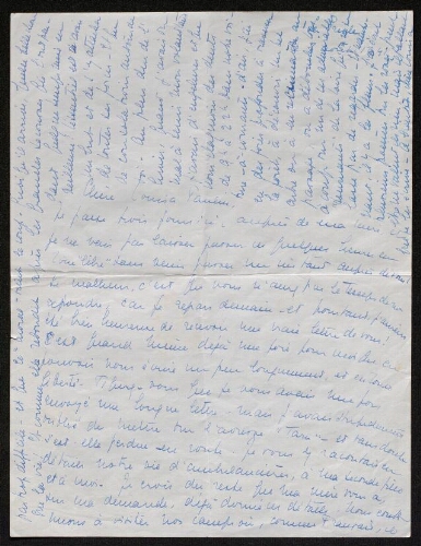 Lettre de Pascale Olivier à Louisa Paulin, le 8 août 1941