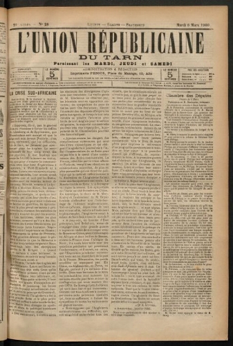 Union républicaine du Tarn (L’), 6 mars 1900
