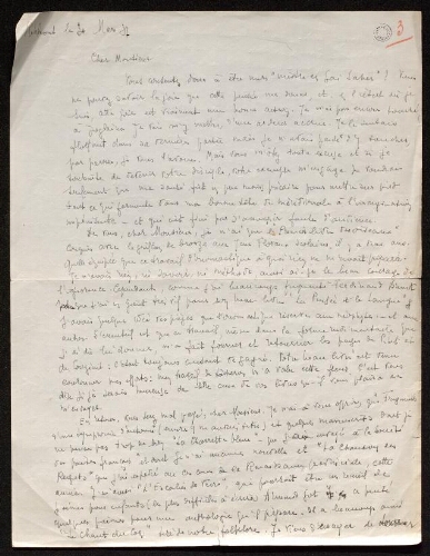 Lettre de Louisa Paulin à Antonin Perbosc, le 20 mars 1937 et sa copie manuscrite