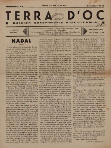 Terra d'Oc, n°12, décembre 1940