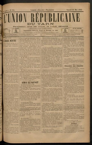 Union républicaine du Tarn (L’), 27 mai 1893