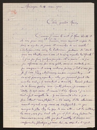 Lettre de René Rouquier à Louisa Paulin, le 12 mai 1941