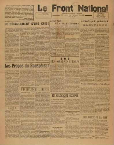 F.N. : hebdomadaire du Front national du Tarn, n°66, 1er décembre 1945