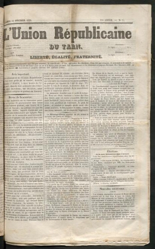 Union républicaine du Tarn (L’), 16 février 1850