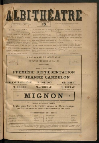 Albi-théâtre, 7 juin 1894