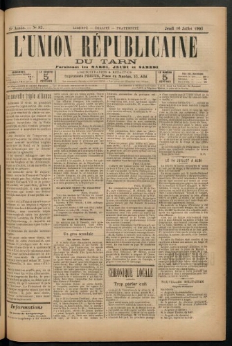 Union républicaine du Tarn (L’), 16 juillet 1903