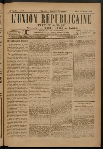 Union républicaine du Tarn (L’), 21 janvier 1902