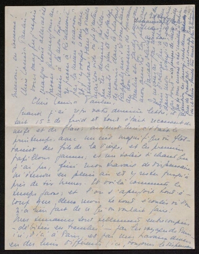 Lettre de Pascale Olivier à Louisa Paulin, le 11 mars 1940