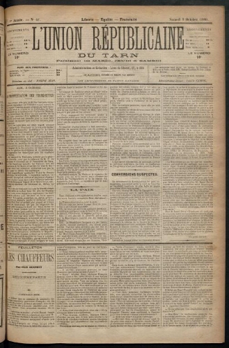 Union républicaine du Tarn (L’), 9 octobre 1880