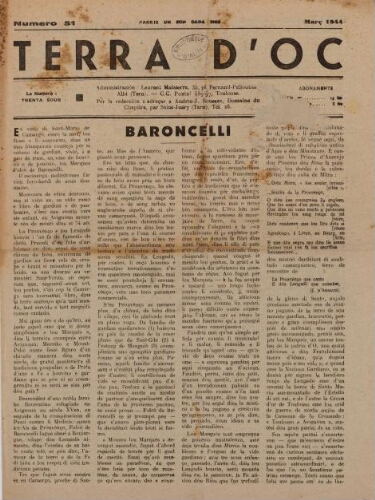 Terra d'Oc, n°51, mars 1944