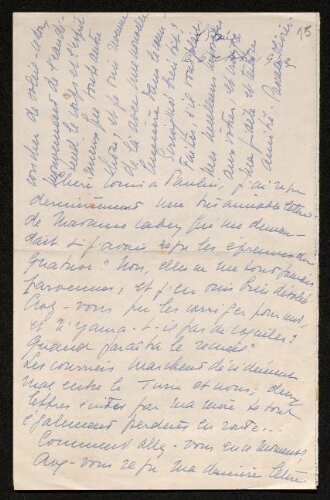Lettre de Pascale Olivier à Louisa Paulin, le 6 octobre 1943