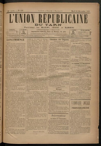 Union républicaine du Tarn (L’), 26 décembre 1899