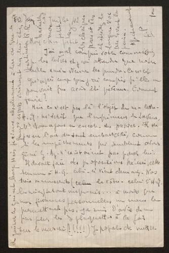 Lettre de Louisa Paulin à René Rouquier, le 9 juillet 1942